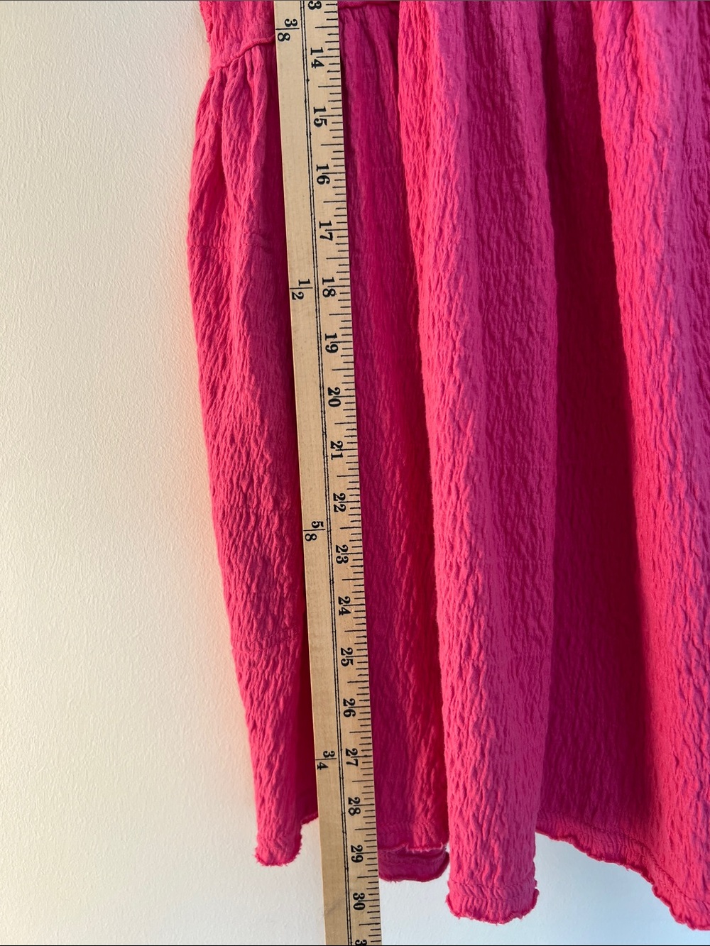 free people beach hot pink textured mini dress, size small - Picture 9 of 10